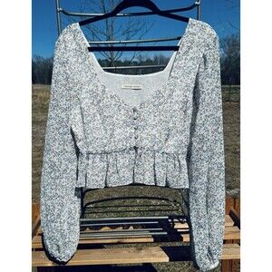 The East Order Sampson Ruffle High Low Button Front Top Blouse Floral Size XS